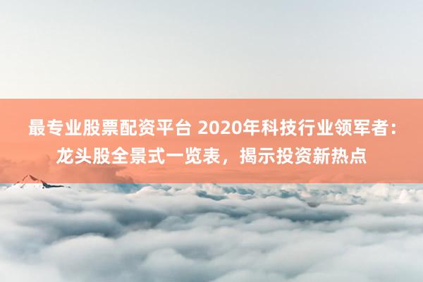 最专业股票配资平台 2020年科技行业领军者：龙头股全景式一览表，揭示投资新热点