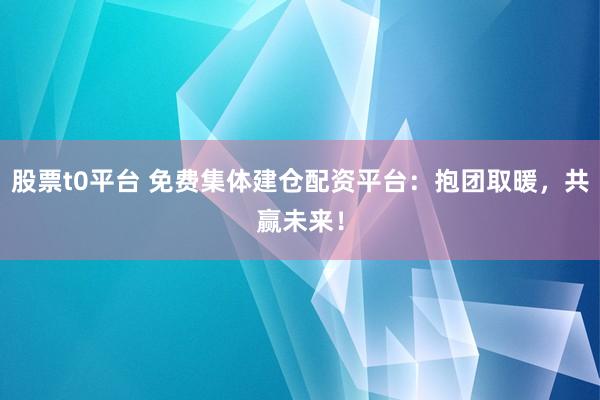 股票t0平台 免费集体建仓配资平台：抱团取暖，共赢未来！