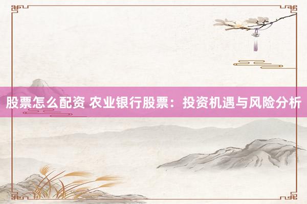 股票怎么配资 农业银行股票：投资机遇与风险分析