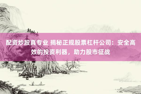 配资炒股真专业 揭秘正规股票杠杆公司：安全高效的投资利器，助力股市征战