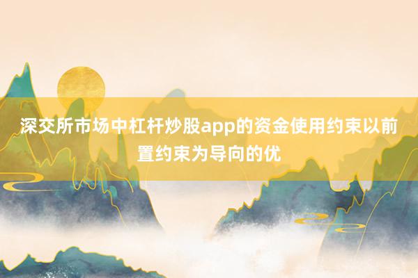深交所市场中杠杆炒股app的资金使用约束以前置约束为导向的优