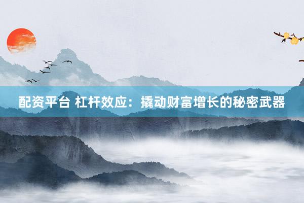 配资平台 杠杆效应:撬动财富增长的秘密武器