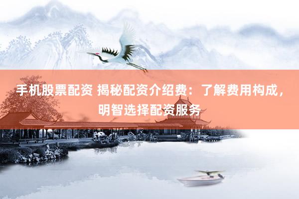手机股票配资 揭秘配资介绍费：了解费用构成，明智选择配资服务